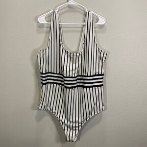 ASOS Mono‎ stripe black white swimsuit